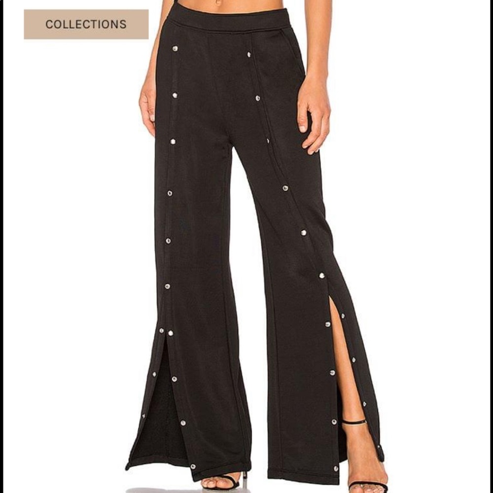 Alexander Wang Black Track Pants with Silver Accents